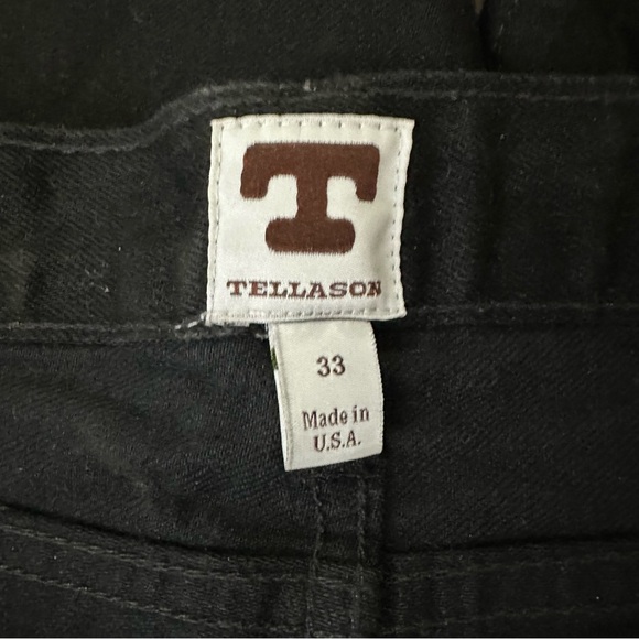 Tellason Japanese Black Selvedge Denim Blubaugh Mid Rise Slim Straight Jeans 33 - Picture 9 of 15